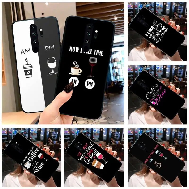 

Coffee Wine Cup cats love heart Phone Case for Redmi 9A 8A Note 11 10 9 8 8T Pro Max Redmi 9 K20 K30 K40 Pro