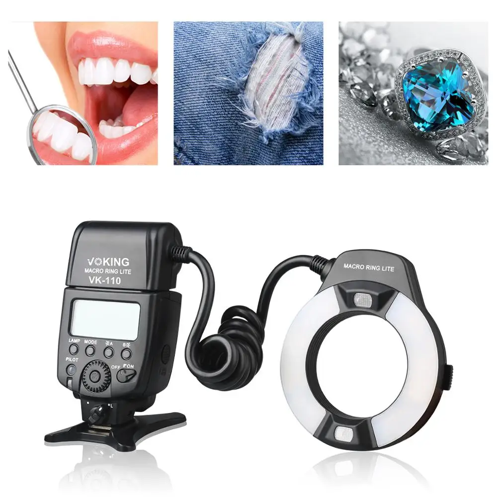 Voking ttl макро светодиодный Кольцевая вспышка VK-110N для Nikon D60 D90 D3000 D3100 D3200 D5000 D5100 D5200 D7000 D7100 цифровых зеркальных камер