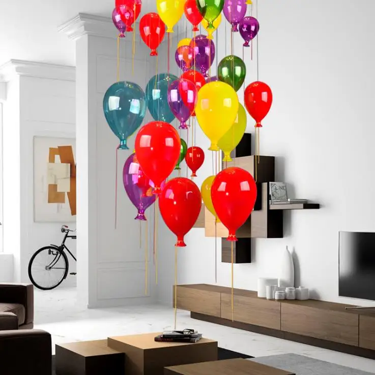 Креативный цветной шар для детской комнаты хрустальная люстра гостиной