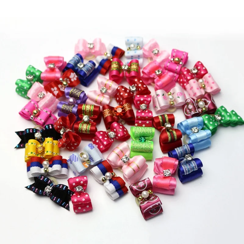 10 шт. банты для собак аксессуары домашних животных маленьких милый кот Головные