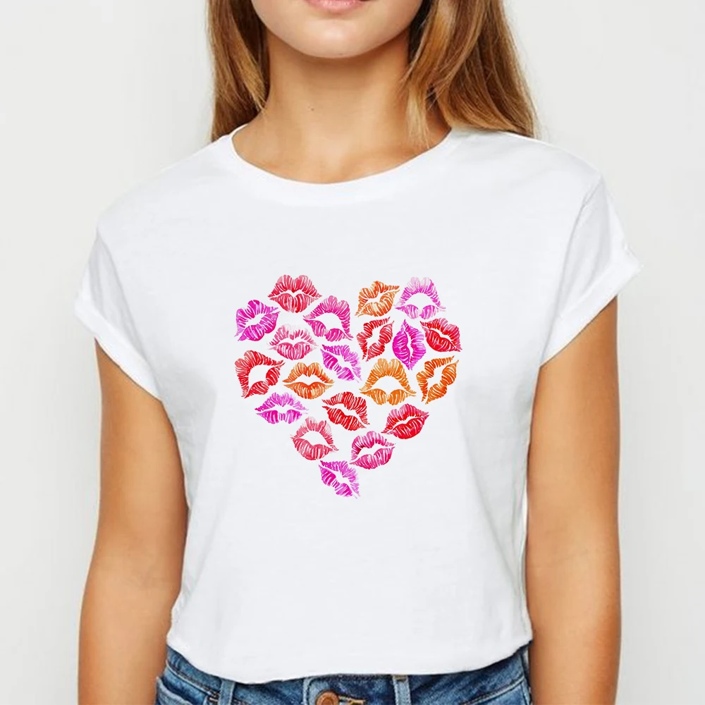 

Loose Prevalent Love Beckoning tshirt Female Spring Summer T Shirt Harajuku Creative Funny Tops Clothing Round Collar T-shirt