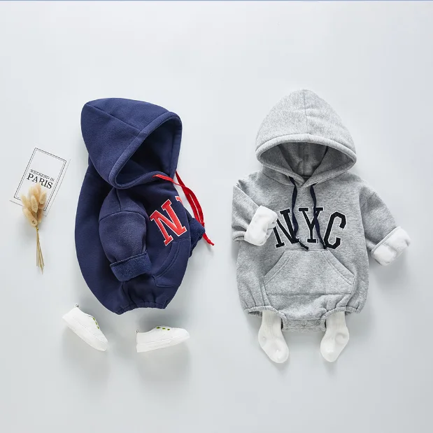 Angoubebe B20H05 комбинезон с капюшоном для маленьких девочек и мальчиков хлопковый