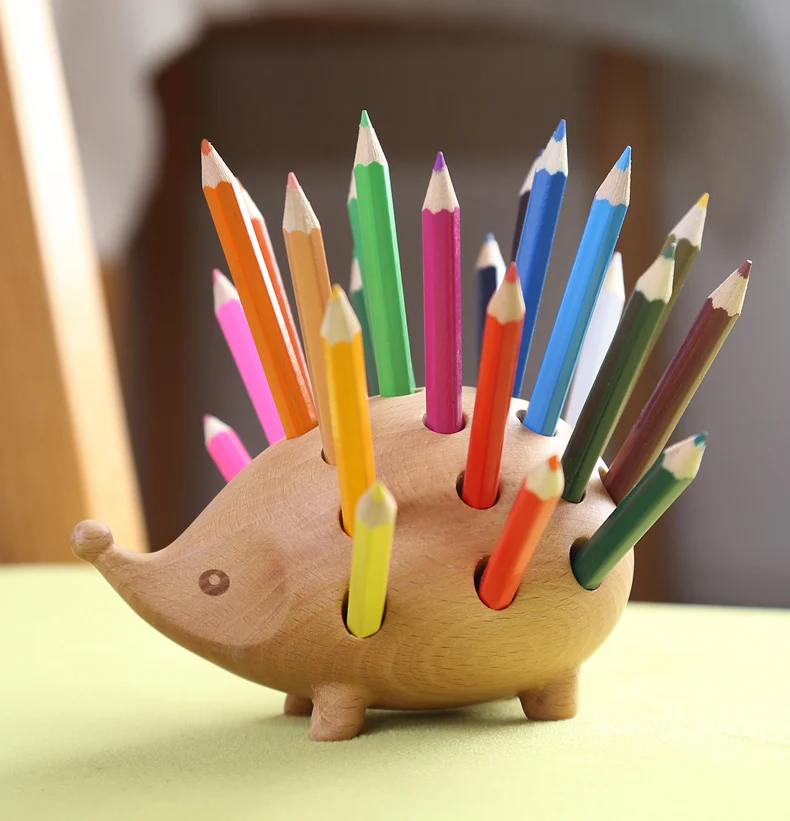 Деревянная подставка для карандашей с 24 отверстиями многофункциональный
