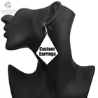 SOMESOOR DIY роспись большие индивидуальные геометрические африканские деревянные висячие серьги треугольник деревянный кулон Висячие ювелирные изделия для женщин Подарки