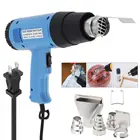 Промышленный Электрический пистолет горячего воздуха, терморегулятор, тепловые пистолеты с 5 насадками, инструмент для снятия краски на обояхтермоусадочной упаковки