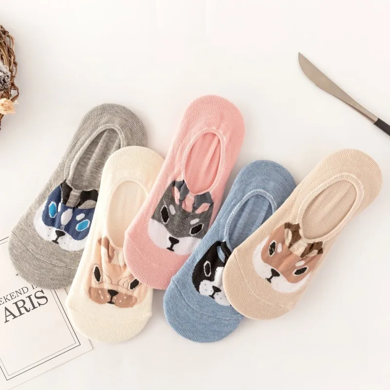 Носки женские скрытые Нескользящие силиконовые носки в Корейском стиле не