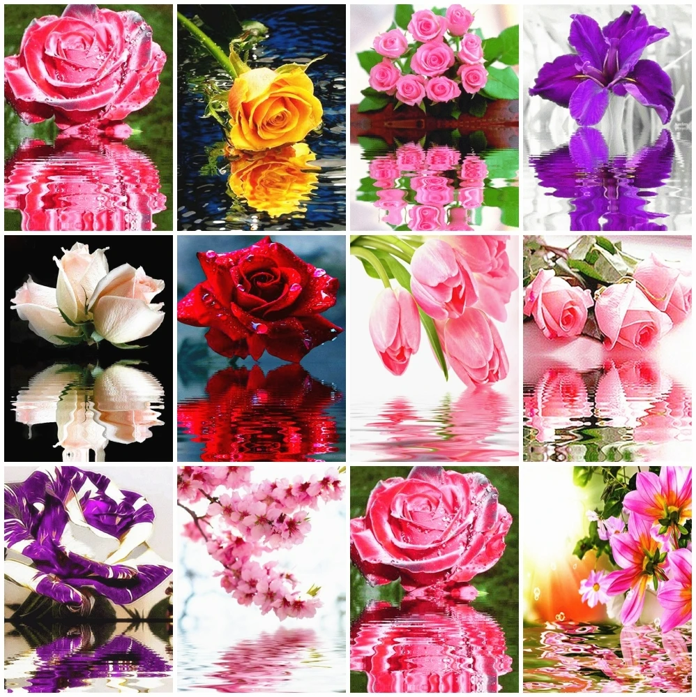 AZQSD 5D алмазная вышивка распродажа цветы полная площадь Алмазный DIY кустарный