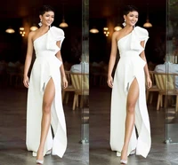 simple split evening dress 2020 white formal dress elegant evening party gown vintage dress vestido de noche