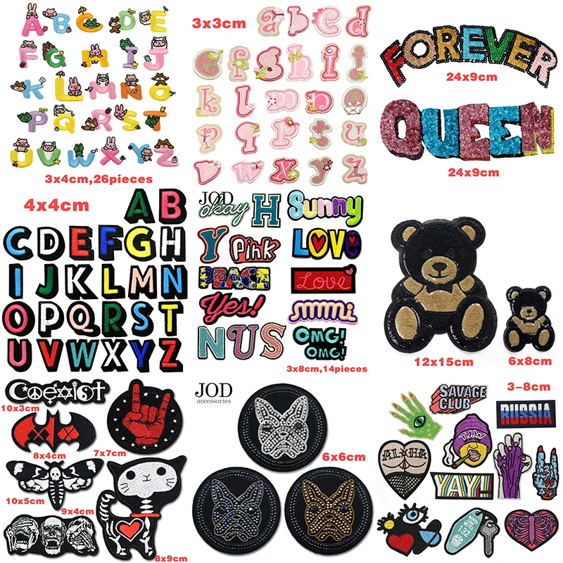 (46style) Mixed Embroidery Animal Sequin Patch Iron on Stripes for Clothing Children Accessories Applique Stickers Cloth Badges | Дом и сад