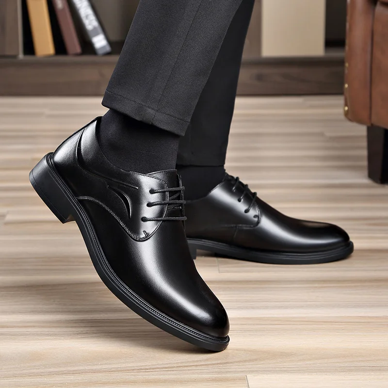 CICIYANG New Spring 2022 Men's Shoes Loafers Dress Shoes Genuine Leather Black Fashion Casual Shoes  Business Shoes