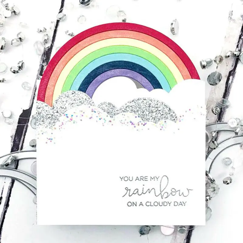 Металлические Вырубные штампы DIY изготовление радужных облаков рельефное