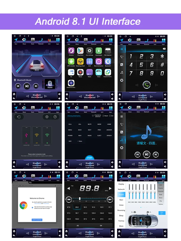 AUTOTOP 2 Din Android 8,1 вертикальный экран автомобильный gps Мультимедиа для Ford/Focus салон 2012- gps навигация автомобильный видео Радио