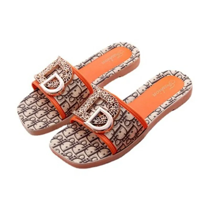 

Slippers Women Retro Roman Style Flat Sandals Women Summer Fashion Single Shoes Ladies Shoes Large Size