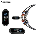 Браслет AKBNSTED для Xiaomi Mi Band 6Mi Band 5 NFC, кожаный шнур, в этническом стиле, сделай сам, сменный ремешок для смарт-часов