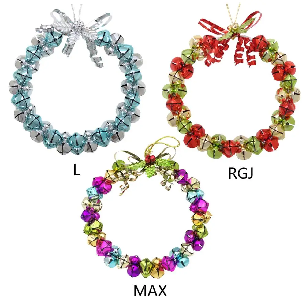 

Christmas Bell Wreath Garland Iron Material Christmas Tree Hanging Pendant Jingle Bell Door Ornament Home Decoration 28*28*6cm