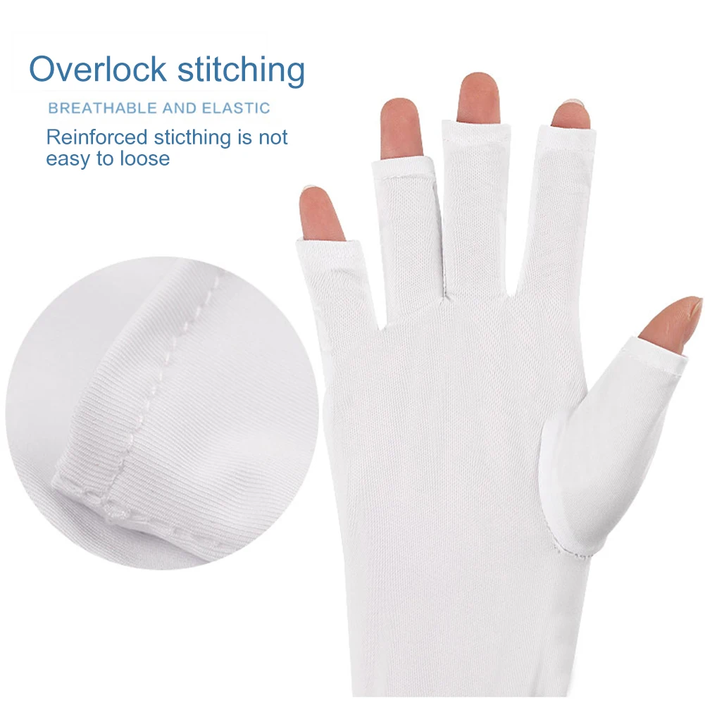 

UPF50+ UV Nail Gloves UV Gel Shield Glove Fingerless Manicure Nail Art Tools LED Lamp Nails Dryer Radiation Hand Protection