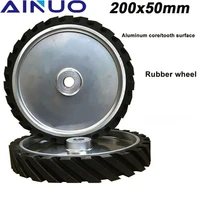 20050mm serrated rubber contact wheel belt sander polishing wheel abrasive sanding belts set belt grinder
