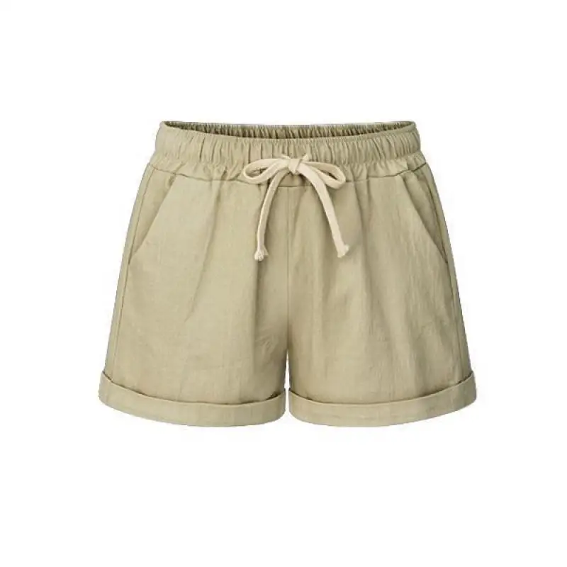 Летняя Повседневная 8 однотонная эластичная шнуровка пэчворк свободный хлопок