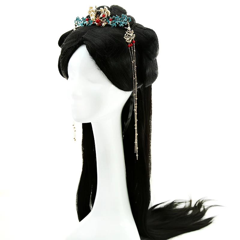 Черная длинная винтажная прическа для волос Принадлежности студийной