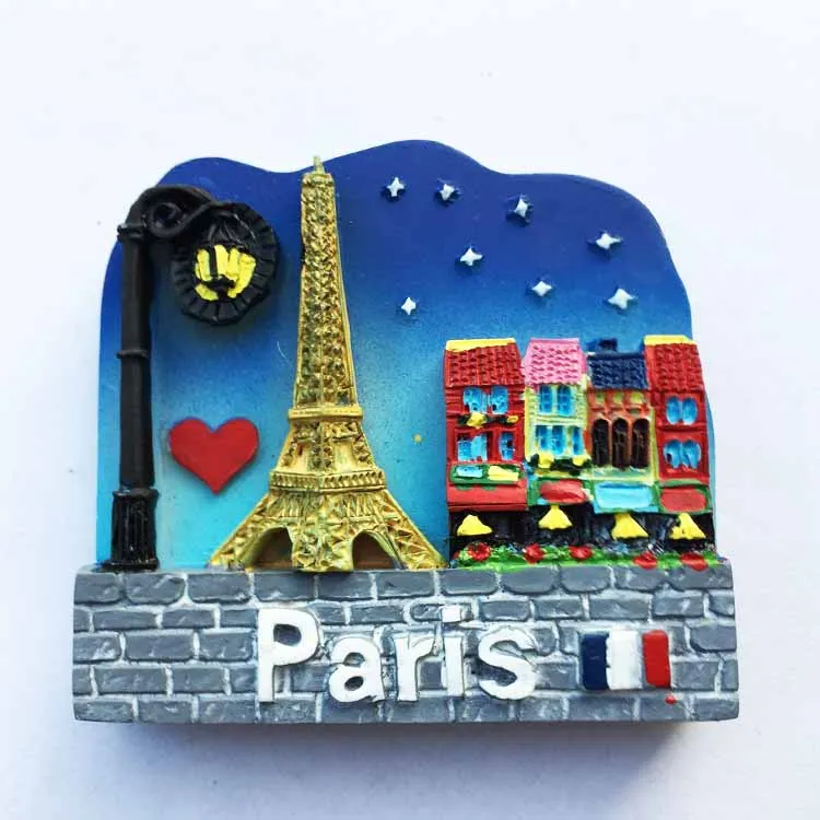 

QIQIPP Paris landmark tourism memorial painted crafts magnetic refrigerator paste creative collection hand salute