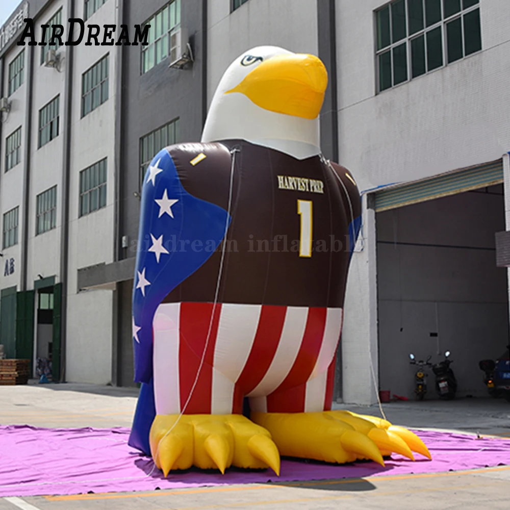 

High quality Giant 4/6/8mH or Inflatable american hawk USA eagle replica cartoon For Outdoors Advertising