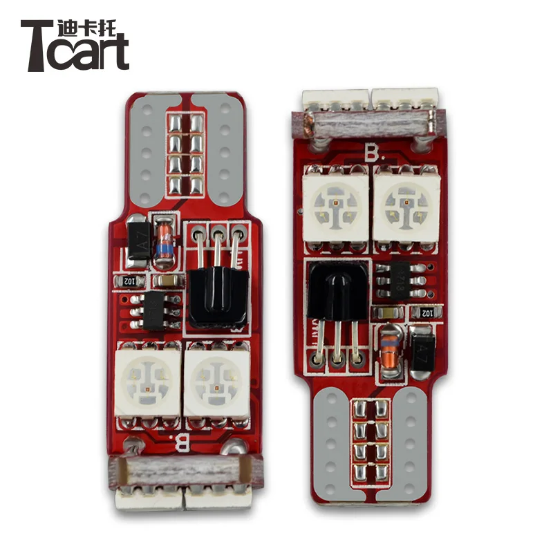 Универсальная Светодиодная лампа Tcart T10 194 W5W RGB для внутреннего освесветильник с