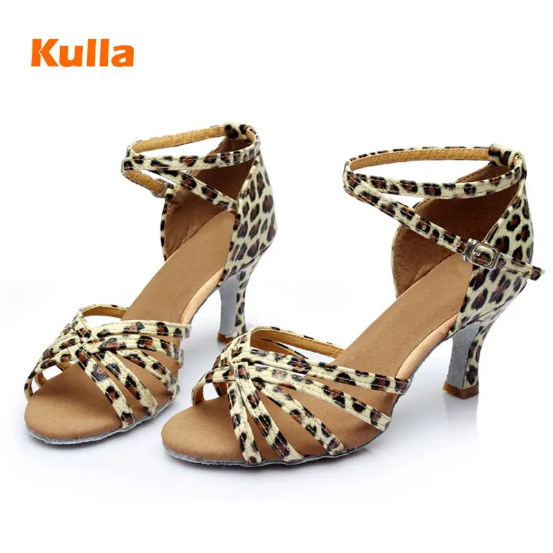 

Leopard Latin Dance Shoes Women High Heel Ballroom Tango Salsa Professional Dance Shoes Soft Sole Ladies Party Show Latina Shoe