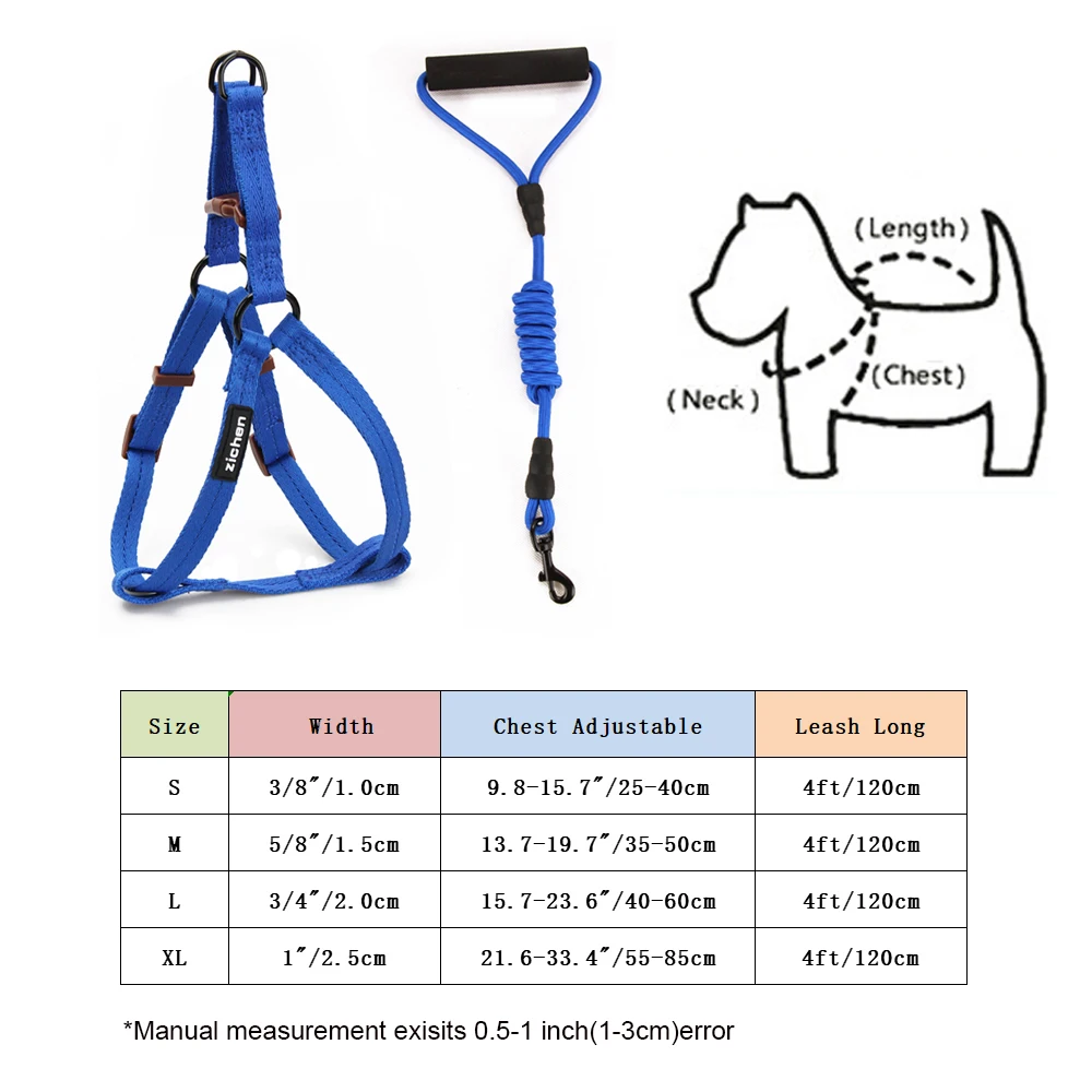 Набор поводков для домашних животных Регулируемый мягкий нейлоновый ошейник