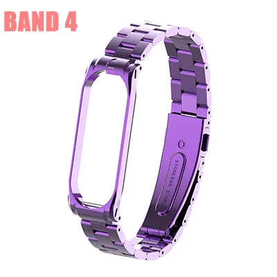 MI BAND 4 Hangrui mi band 3 4 сменный металлический ремешок на запястье браслет из нержавеющей стали браслеты mi Band 3 ремешок для Xiaomi mi band 4 - Цвет: MI BAND 4