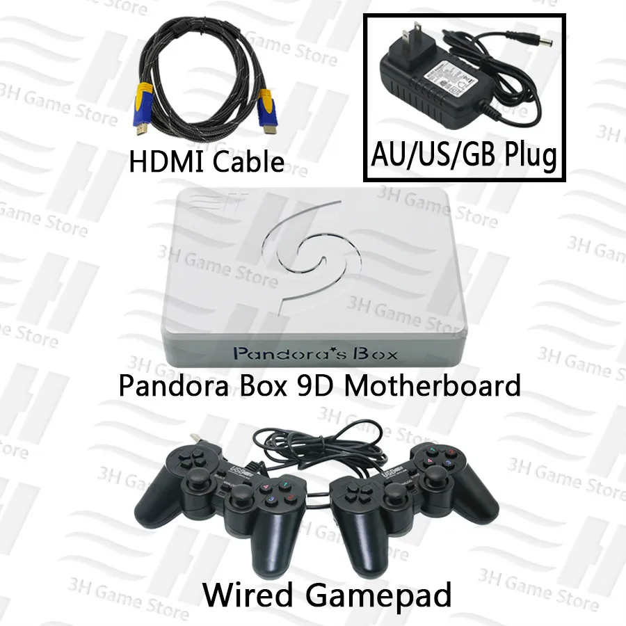 9d wired GB US AU Pandora Box 9D материнская плата геймпад Набор двойной проводной геймпад беспроводной геймпад HDMI VGA подключение ТВ ПК 2500 В 1 Поддержка 3D Tekken - Цвет: 9d wired GB US AU