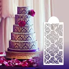 Diy кружева цветок пластиковая просеиватель для сахара форма помадка печатная форма полый свадебный торт украшение шаблон Инструменты для выпечки