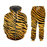 ifpd mens suits casual 2 piece set animal 3d tiger stripe print harajuku jogging pants and hoodies oversize wholesale tracksuit