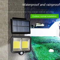 cob outdoor solar wall lamp security lights with motion sensor lights ip65 waterproof lights for garden patio garage new