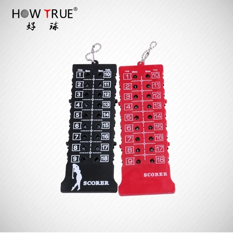 

Golf Training Aids Accessories Golf Scorer 18 Holes Golf Stroke Putt Score Card Counter Indicator with Key Chain Black New