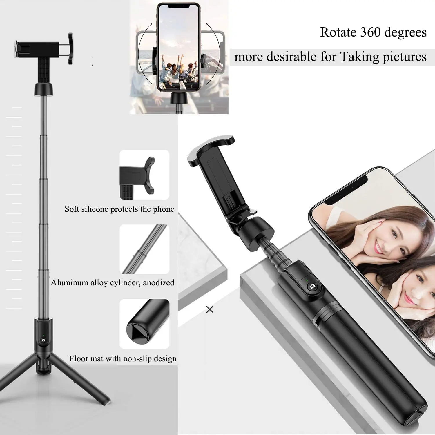 

MAMEN Mini Bluetooth Selfie Stick Tripod Portable Phone Holder With Bluetooth Remote Control For Huawei Xiaomi iPhone Universal