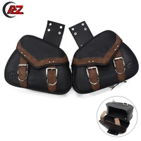 motorcycle retro vintage durable saddle bags pouch pu leather saddlebags for harley honda suzuki