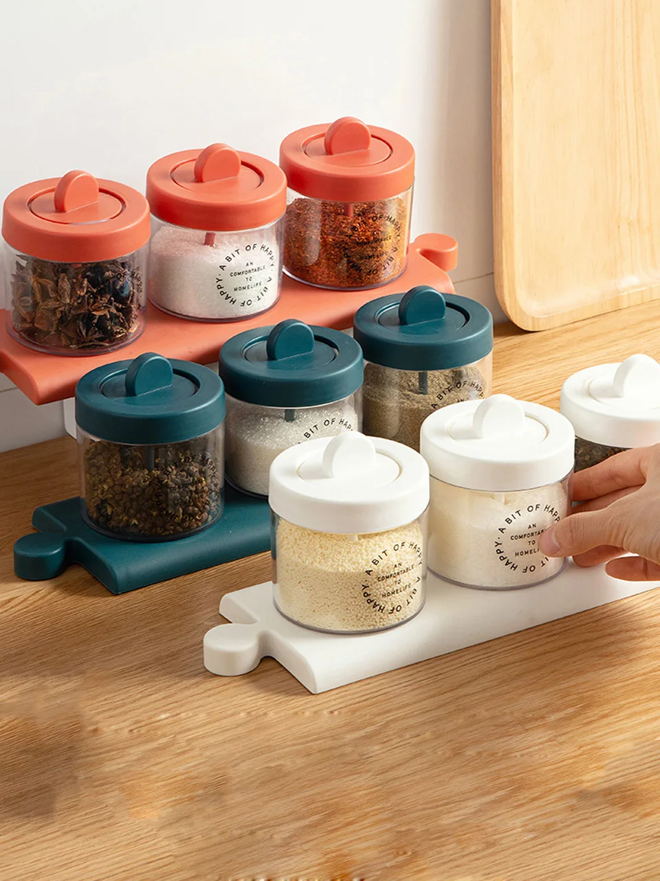 

Food Grade Seasoning Jar Set Kitchen Combination Salt Sugar Spice Seasoning Storage Box Condiment Box