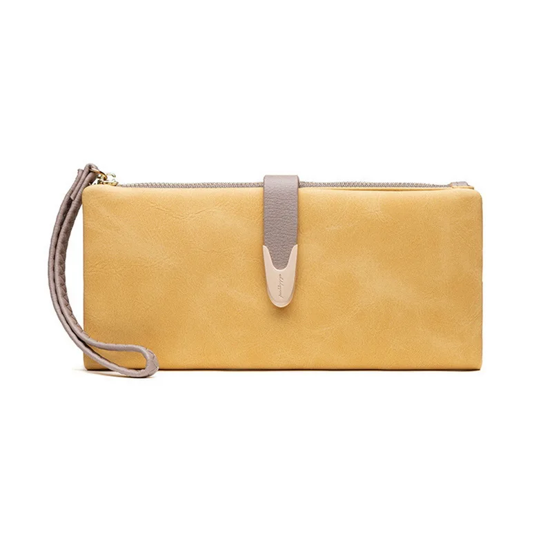 Yellow style1 WENYUJH, новинка, Женский Длинный кошелек из искусственной кожи, женские кошельки на молнии, клатч, кошелек для монет, женские кошельки, сумочка для денег, porte feuille femme - Цвет: Yellow style1