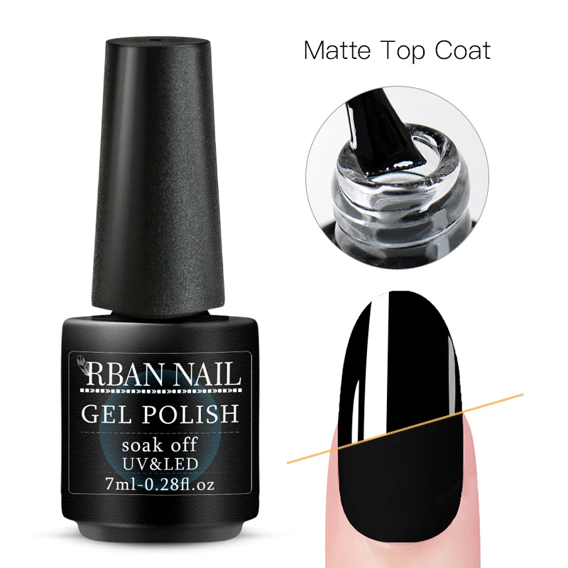 S04067 RBAN NAIL 7 мл УФ-гель для ногтей чистый цвет Полупостоянный замачиваемый гель лак для ногтей маникюрный лак матовый верхний слой - Цвет: S04067