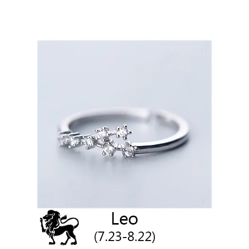 Leo Trustdavis женские 12 Созвездие CZ модные ювелирные изделия из чистого серебра 925 пробы кольца на палец Лучший подарок DA348 - Цвет основного камня: Leo