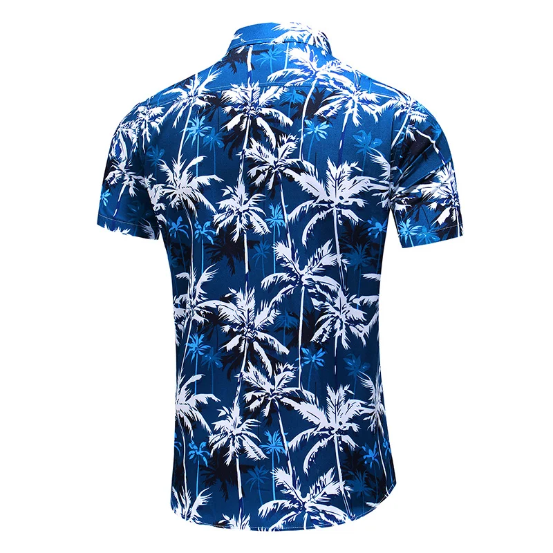 

Fashion Flower Design Short Sleeve Casual Shirts Men's Hawaiian Blouse 2021 Summer Clothing Plus Asian Size 5XL 6XL