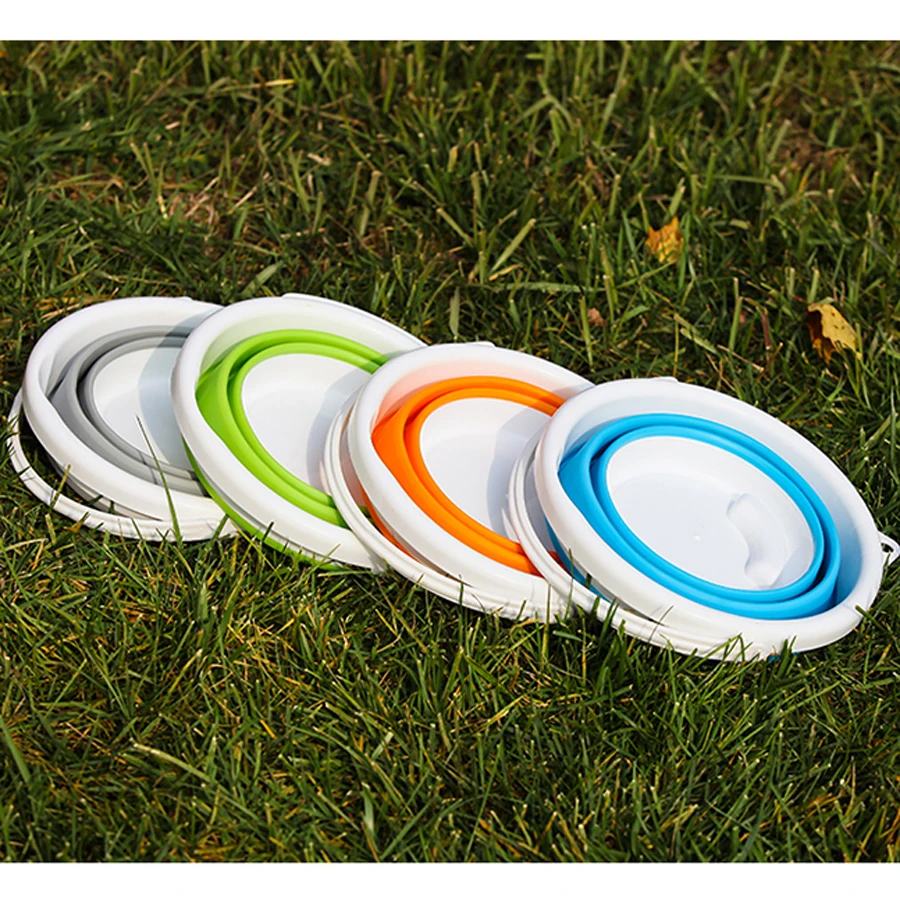 1.5-10L Portable Folding Bucket Outdoor Thick PP Silicone Fishing Supplies Folding Bucket for Fishing Promotion camping Car Wash