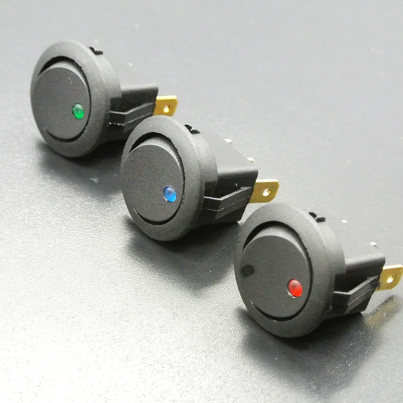 5 шт./компл. ВКЛ./ВЫКЛ. 12 В круглый клавишный точечный переключатель водонепроницаемый светодиодный светильник люминесцентные переключатели