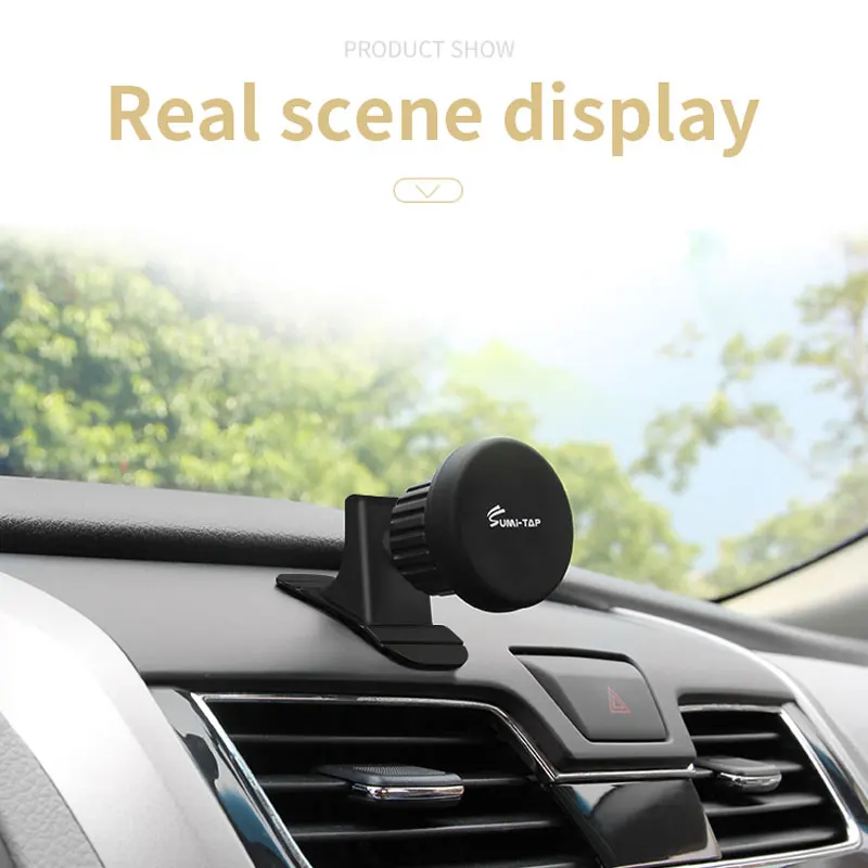Magnetic Car Phone Holder Universal Magnet Phone Mount for Samsung iPhone 12 11 Pro Silicone in Car Mobile Phone Holder Stand