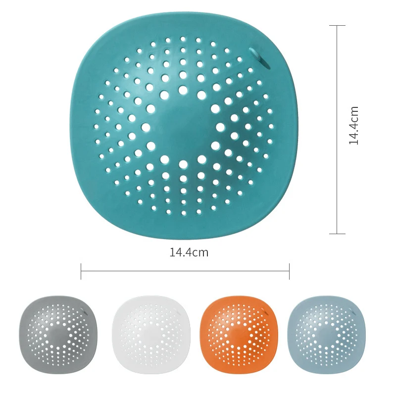 

1PC Round Anti-blocking Floor Drain Mat; Silicone Sewer Outfall Strainer Bathroom Sink Filter Hair Stopper Kitchen Accessories