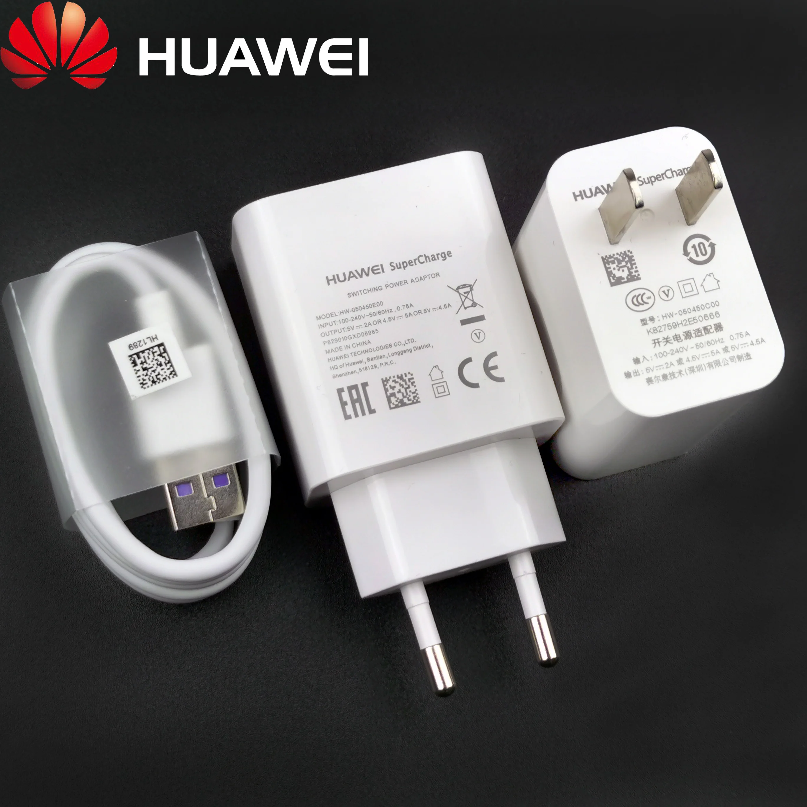 Подлинная Huawei P20 Pro SuperCharger Usb Type C кабель 4.5A Быстрый Настенный зарядный адаптер