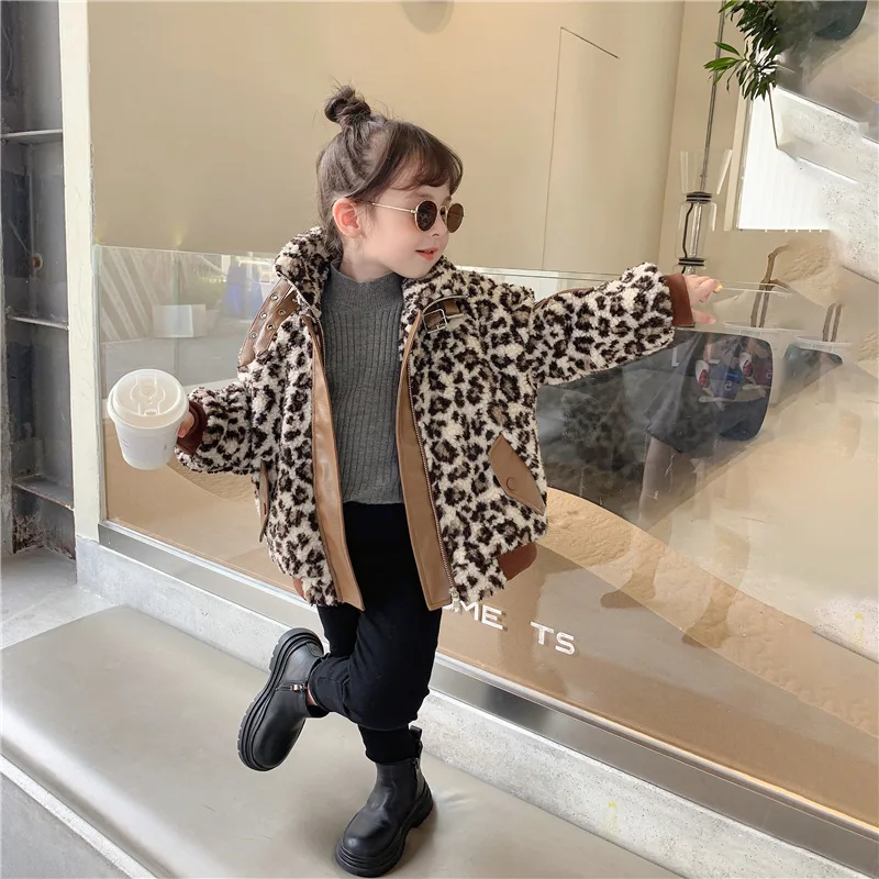 

Girls Coat Jacket Outerwear 2021 Simple Warm Plus Velvet Thicken Winter Autumn Cotton Baby's Kids Teenagers Overcoat Children's