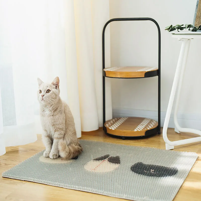 

Waterproof Pet Cat Litter Mat Foldable Stretch Yarn Cats Mat Bottom Non-slip Pet Litter Cat Mat Layer Pet Litter Catcher Mat