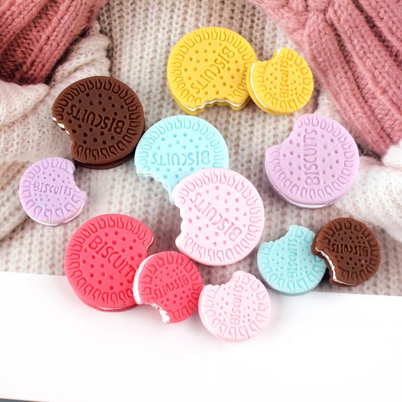 10pcs 19MM 26MM DIY resin cookies Sandwich biscuits charms cabochon ornament craft pendants decoration jewelry making material | Украшения