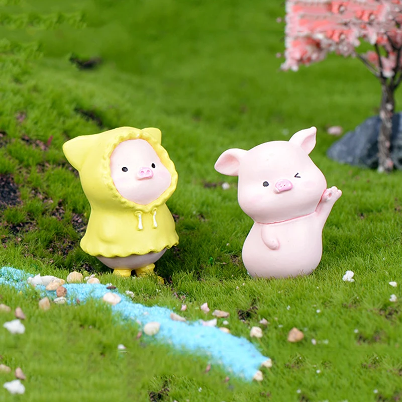 

1/6pcs Pigs Figurines Mini Pigs Small Toy Decorative Pigs Animals Ornament for Home Table Desk Garden Bonsai Landscape V